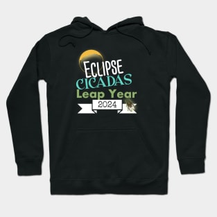 What A Year 2024 Eclipse Cicadas Leap Year Hoodie